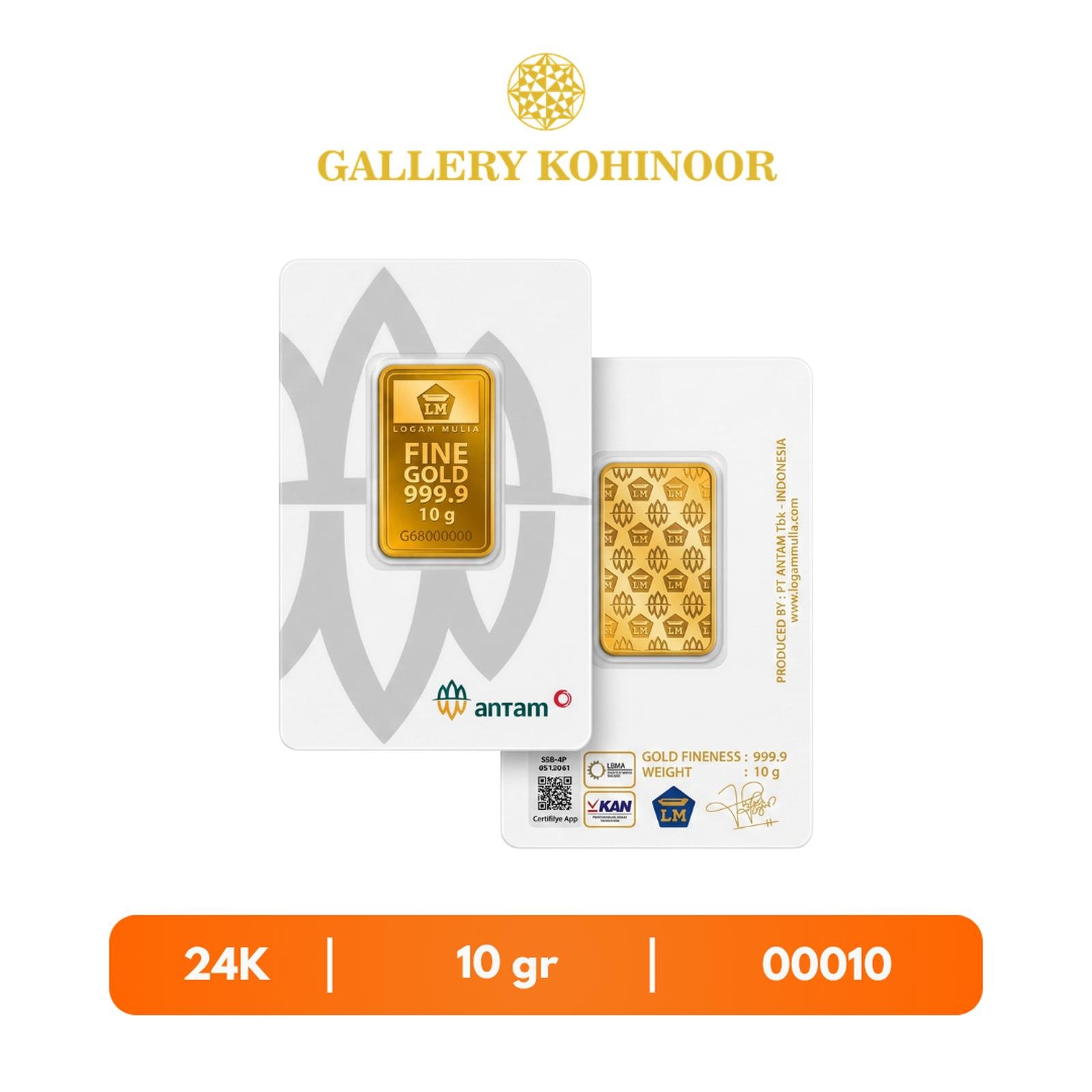 GALLERY KOHINOOR ANTAM 1-10 gr 24K - 10 gram