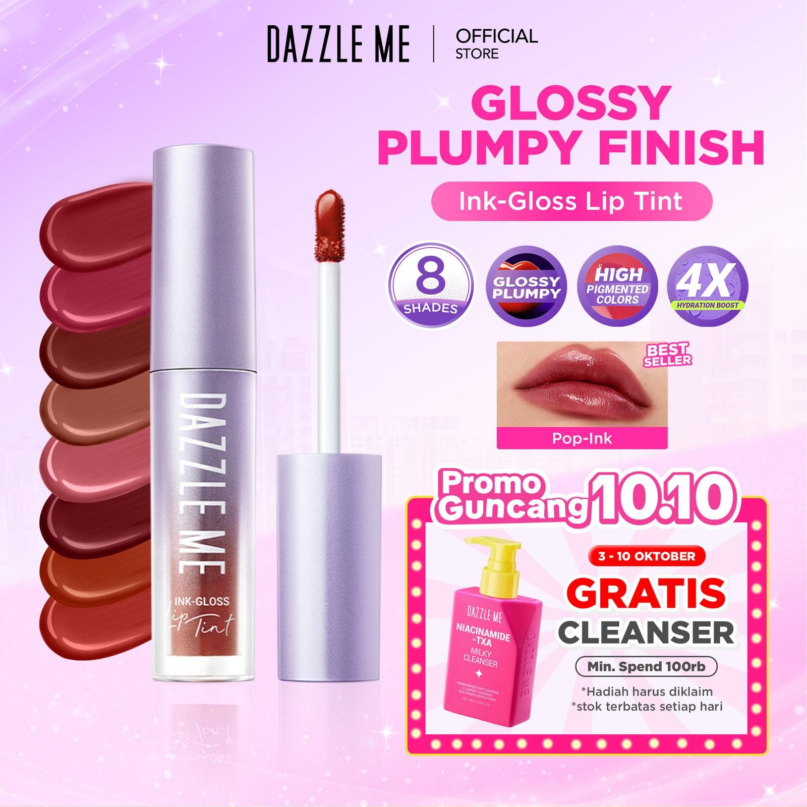 [BPOM] DAZZLE ME Ink-Gloss Lip Tint Watery Ink Gel Lip Tint