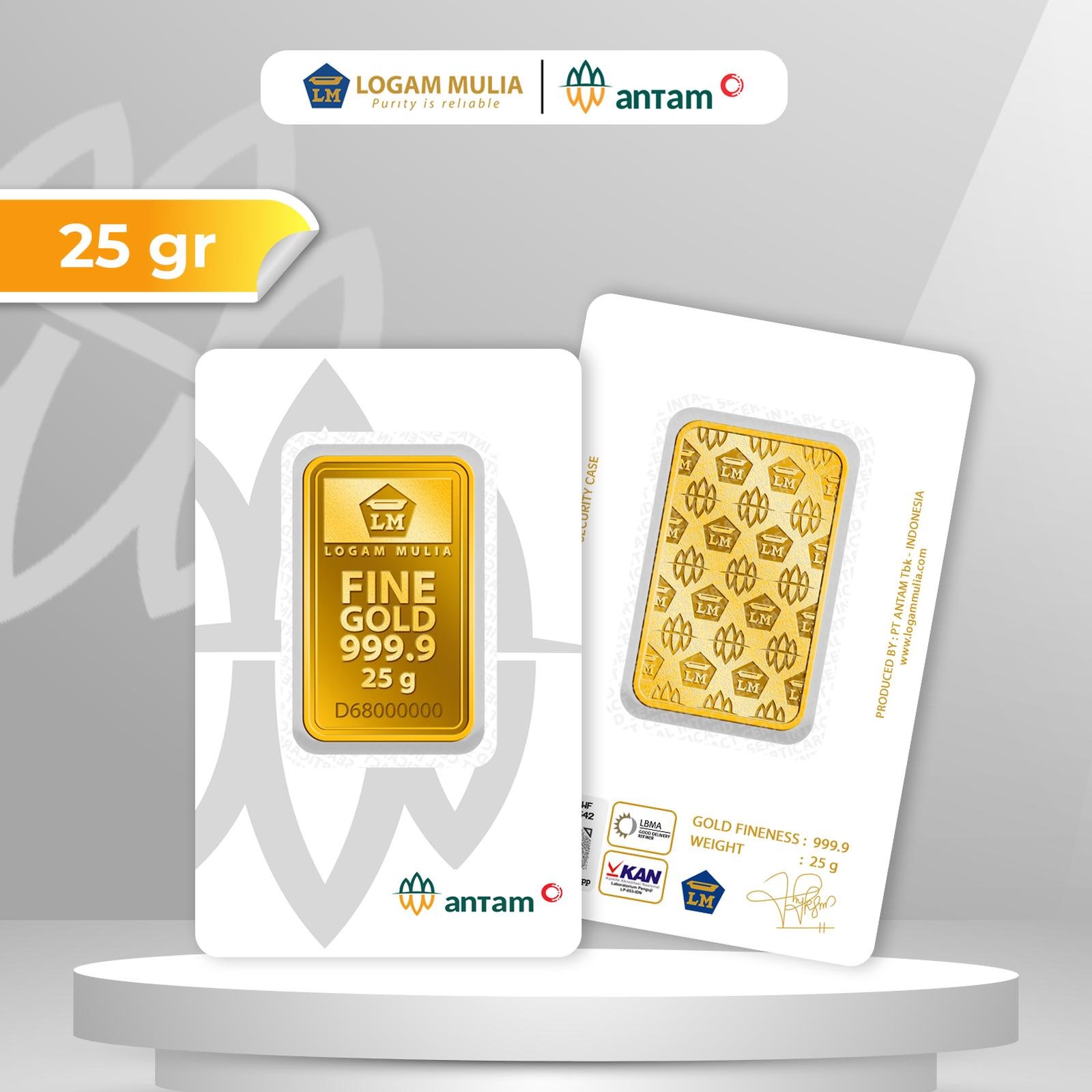 Emas ANTAM Logam Mulia Certicard - 25 gr