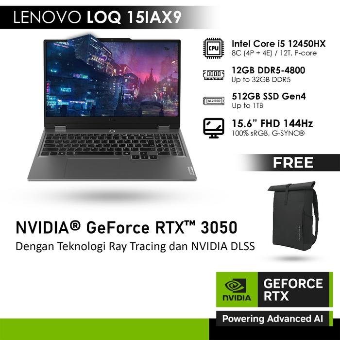 LENOVO LOQ 15 GeForce RTX 3050 6GB - i5 12450HX 12GB 512GB WINDOWS 11 15.6FHD 100SRGB