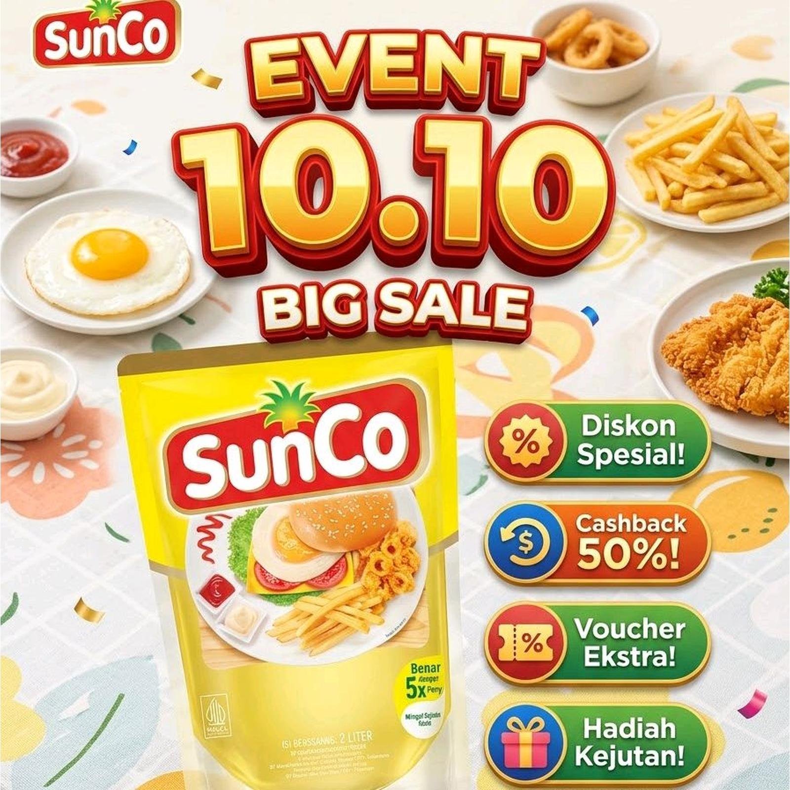sunco minyak goreng 2Liter (1pcs) Oil - SUNCO 2 LITER