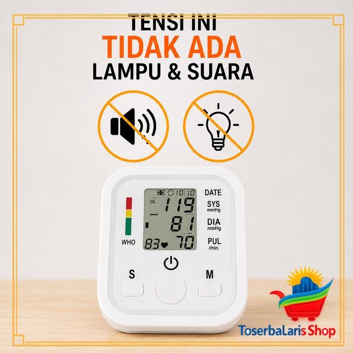 Tensimeter Digital LCD Otomatis Pengukur Tekanan Darah Lengan Atas