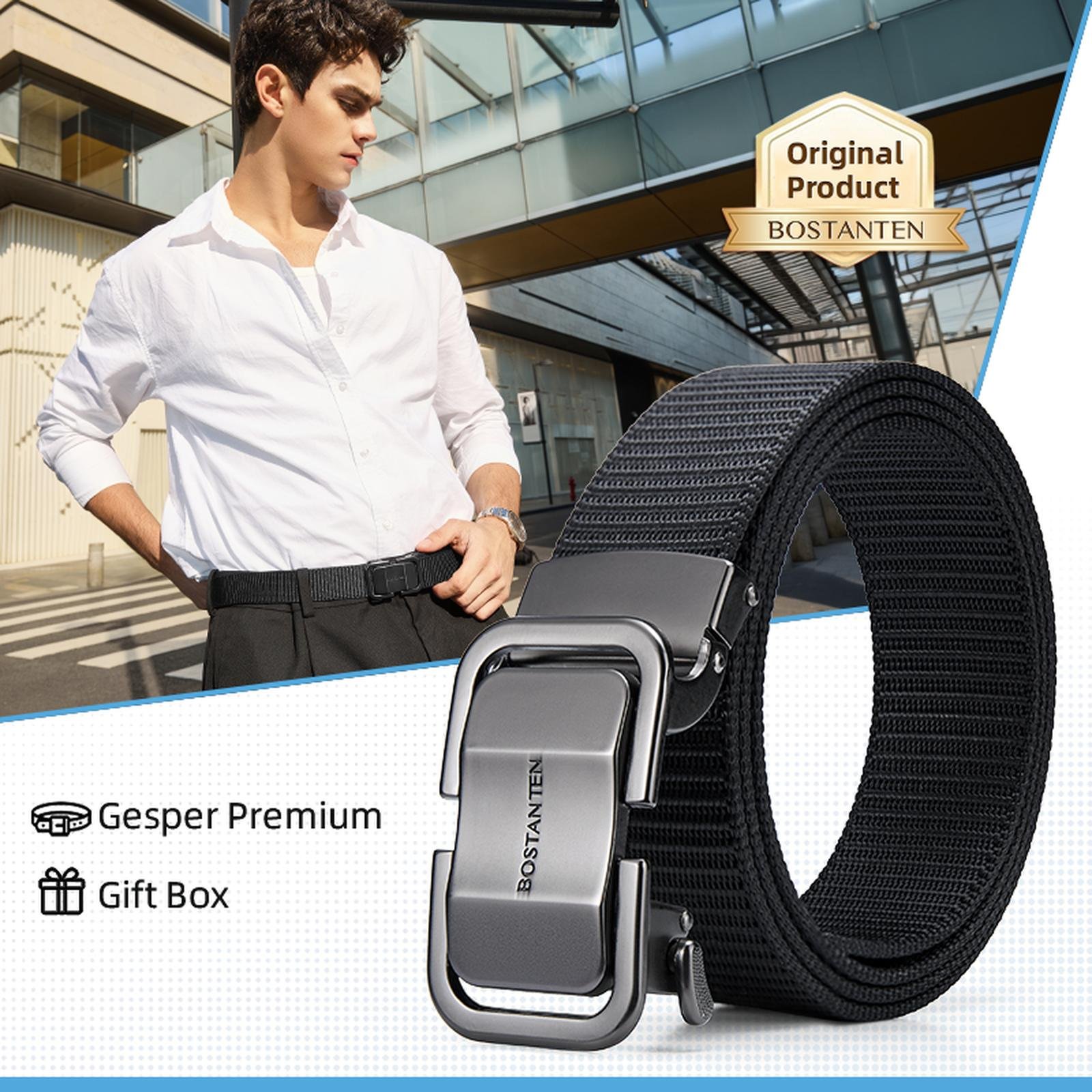 Bostanten Alto Belt Sabuk Pria Ikat Pinggang Unisex Nylon Canvas