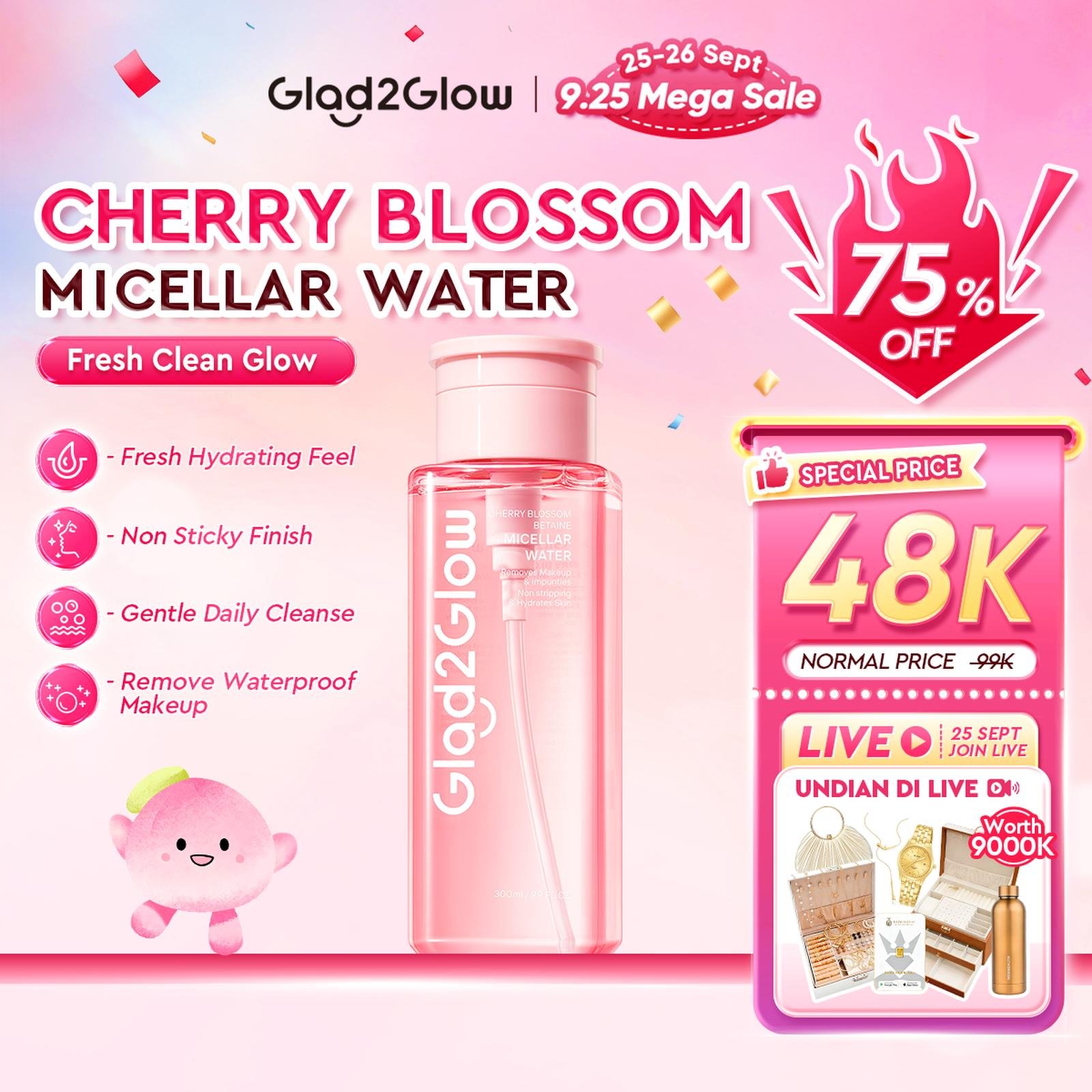 Glad2Glow Cherry Blossom Micellar Waters