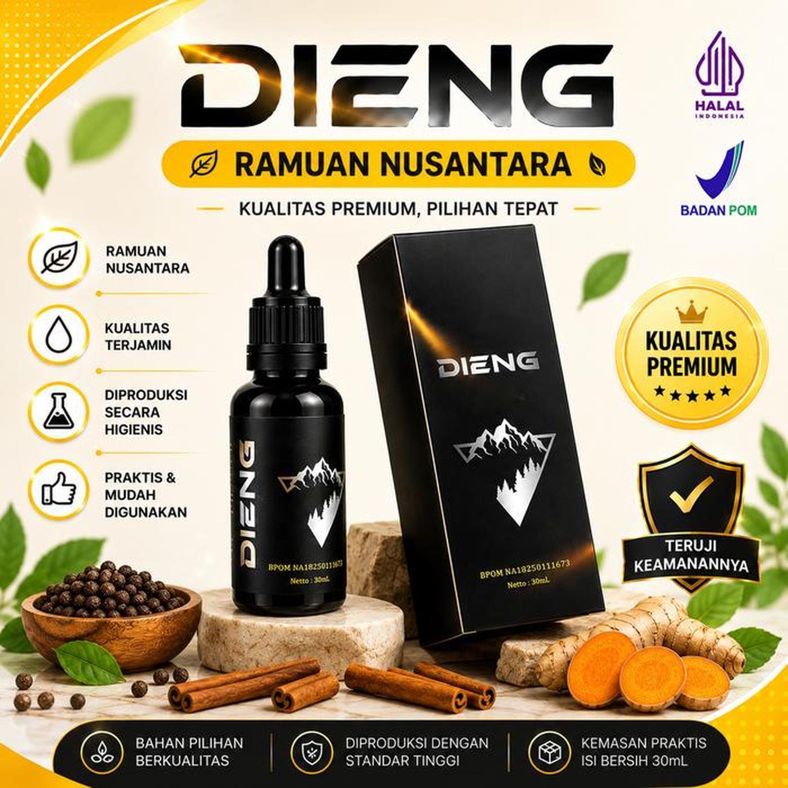 DIENG ORIGINAL 30ML Perawatan Ramuan Nusantara BPOM INDONESIA
