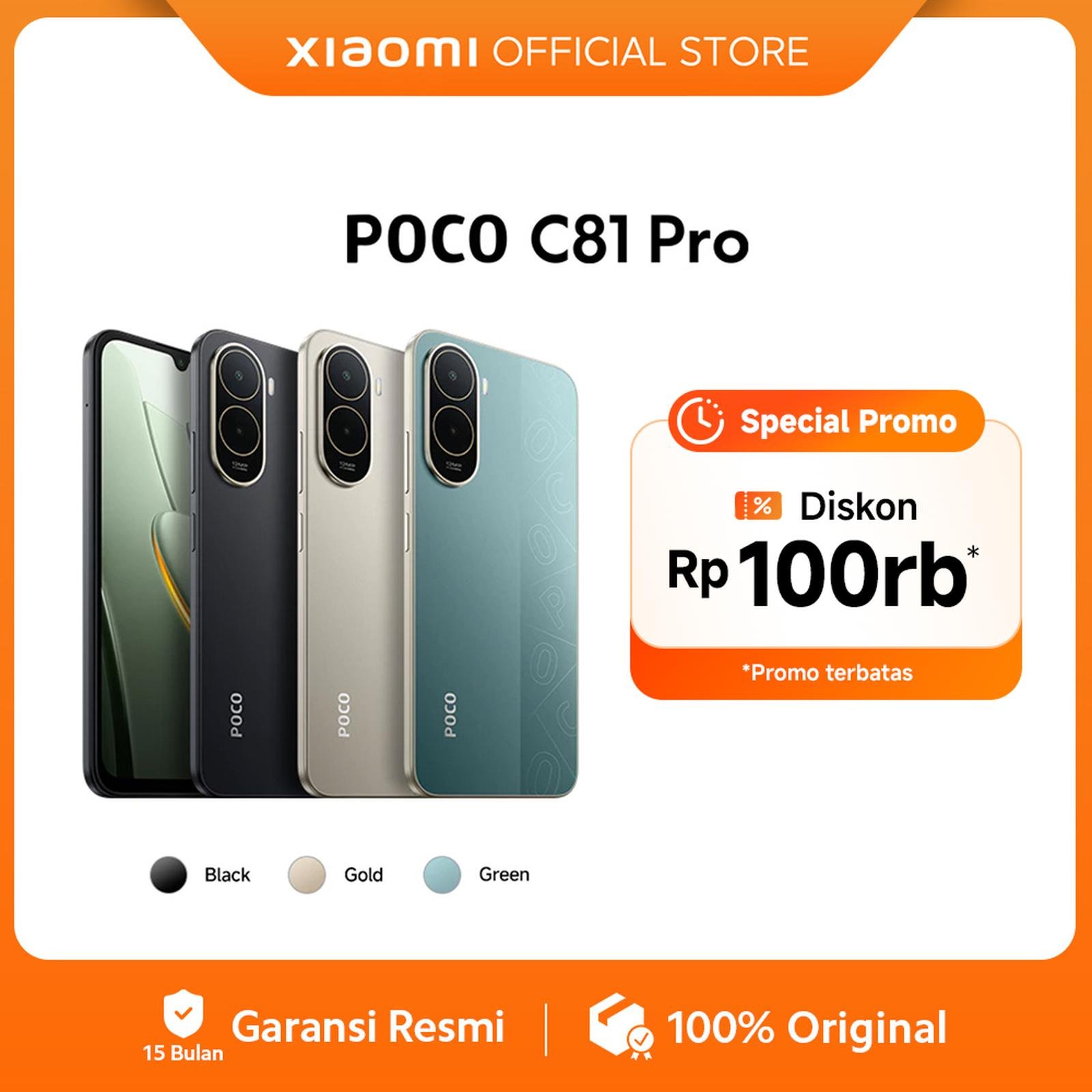 POCO C81 Pro (4GB/128G) (4GB/64GB) | Layar imersif 6.9" |