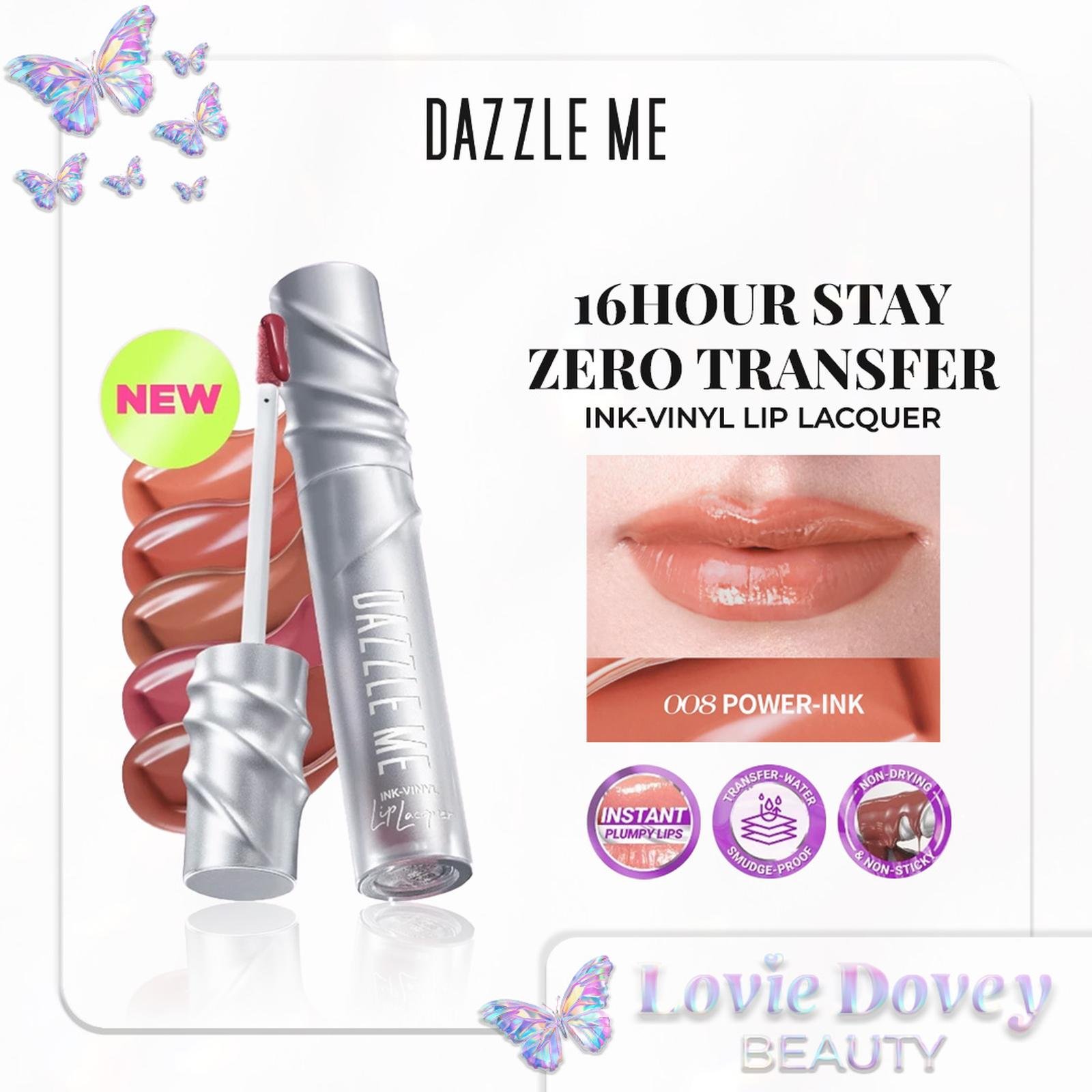 DAZZLE ME Ink-Vinyl Lip Lacquer Lip Cream Lipstik Glossy