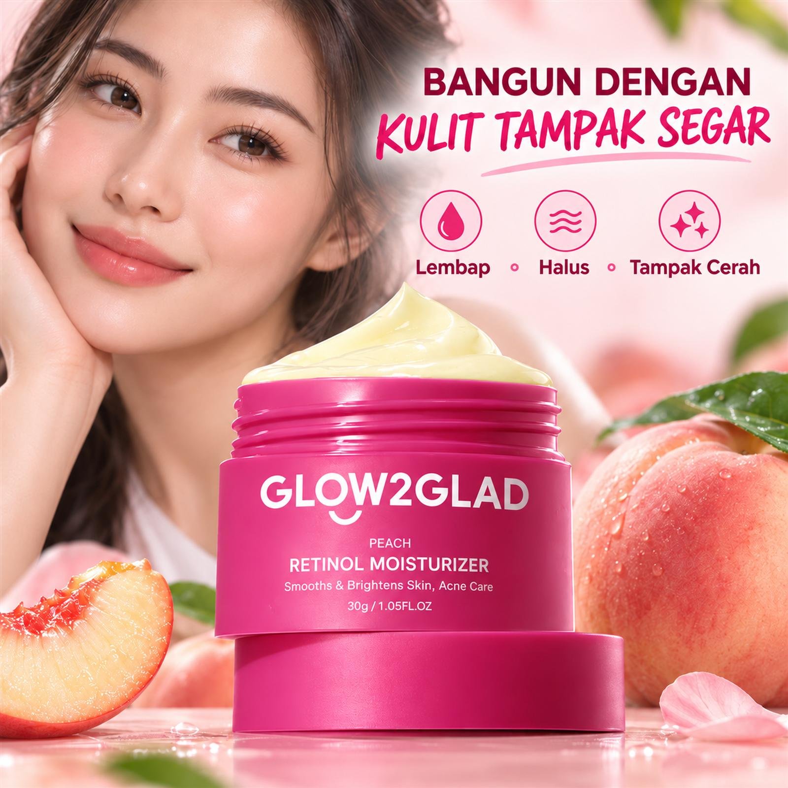 GLAD 2glow Peach Retinol Moisturizer 30g