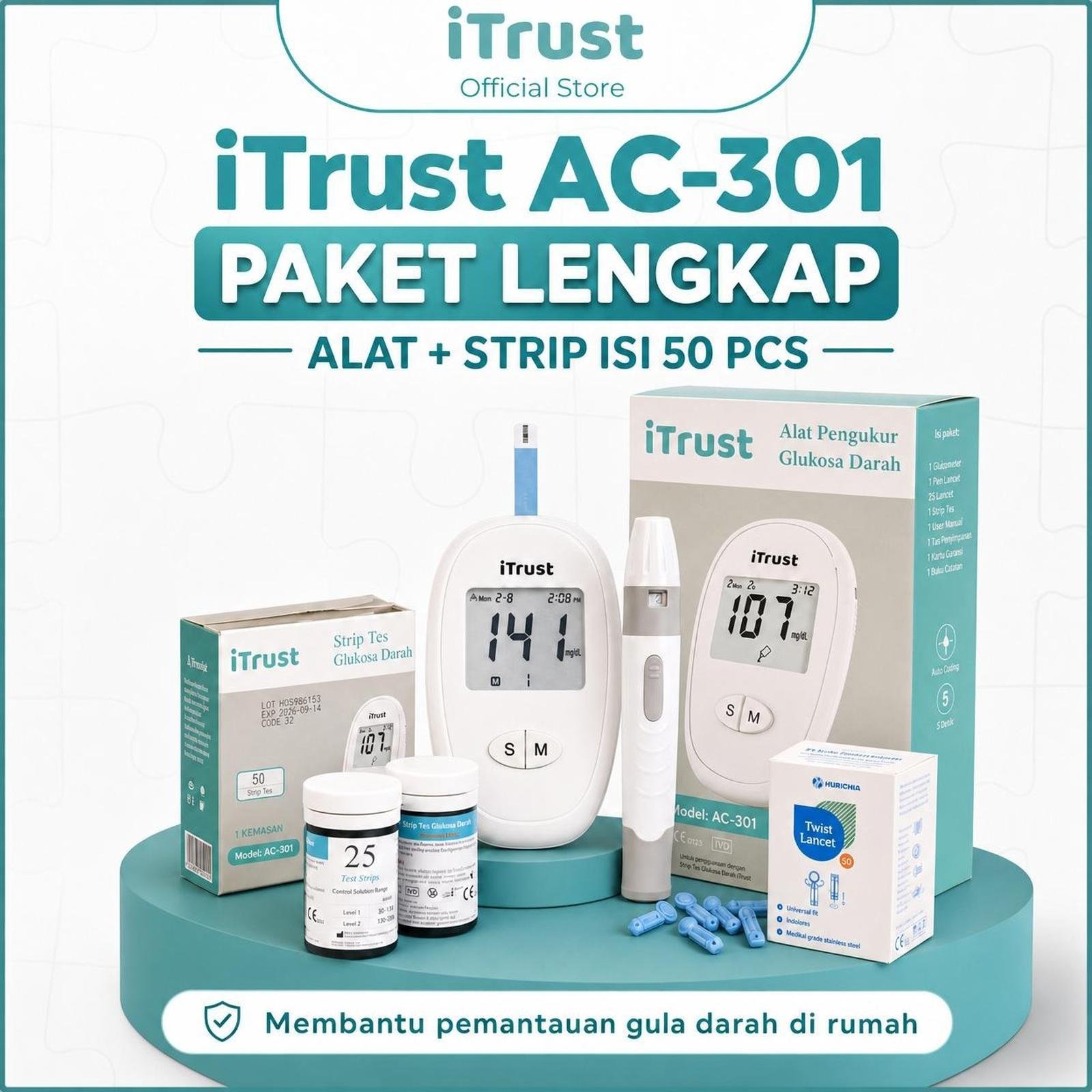 iTrust AC-301 Alat Tes Gula Darah Akurasi Tinggi
