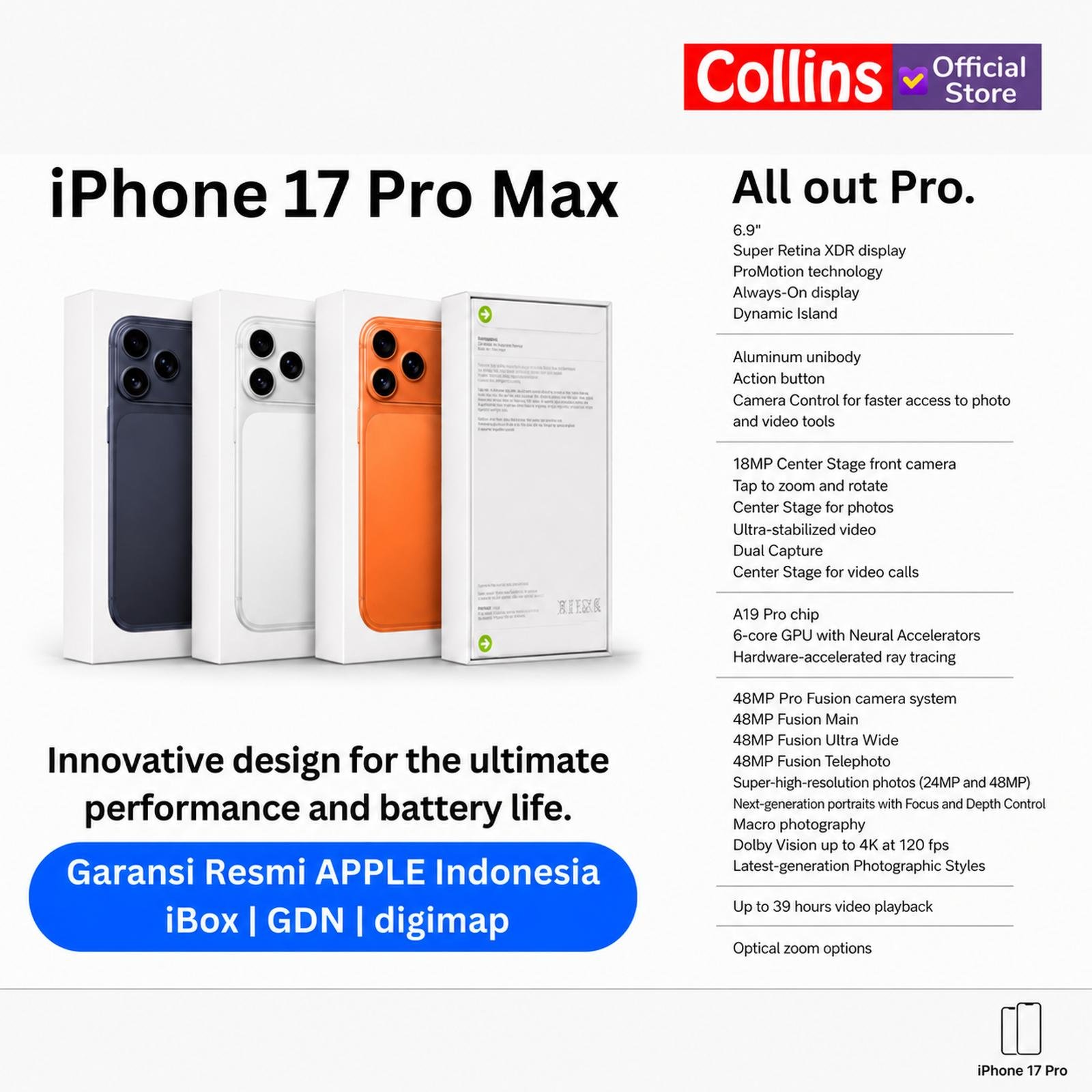 APPLE iPhone 17 Pro Max 256GB 512GB 1TB 2TB